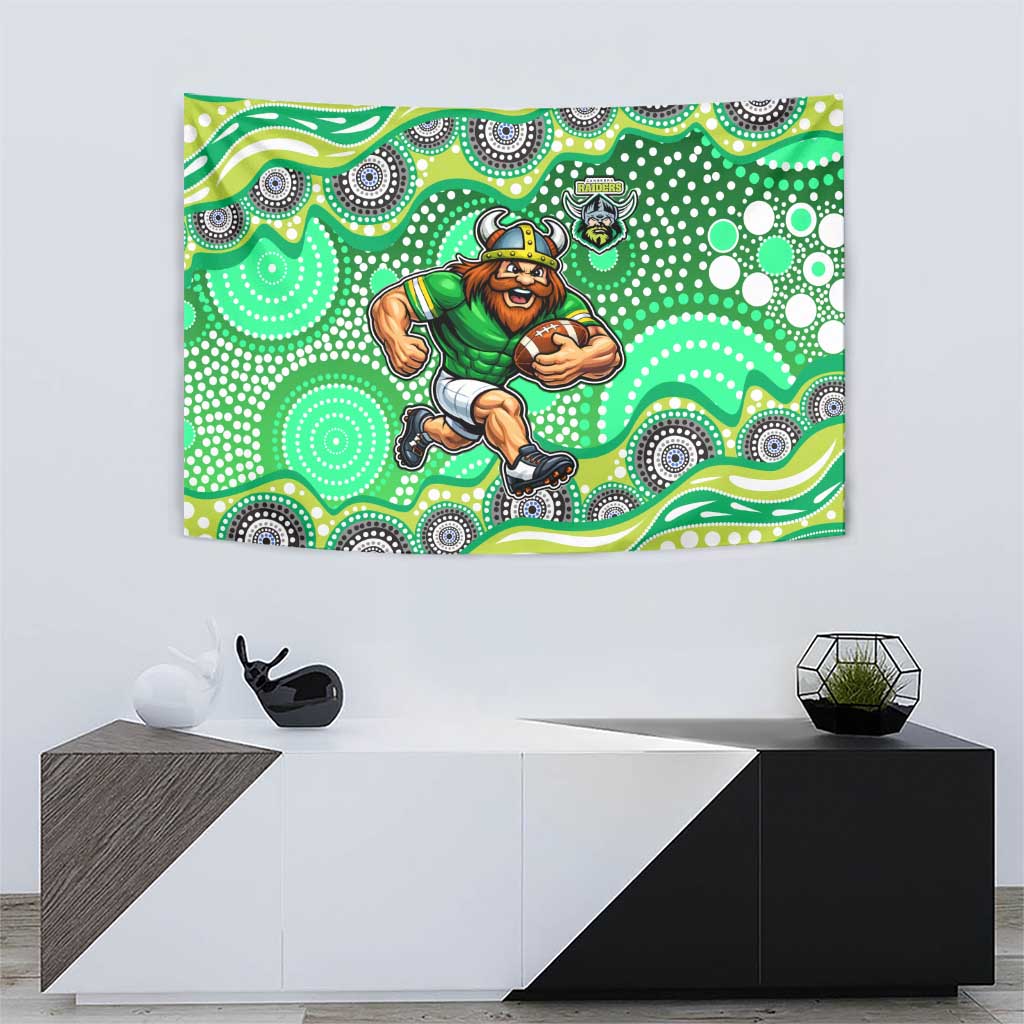 Canberra Raiders Tapestry Aboriginal Dot Pattern - Rugby Mascot Heritage Pride