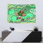 Canberra Raiders Tapestry Aboriginal Dot Pattern - Rugby Mascot Heritage Pride
