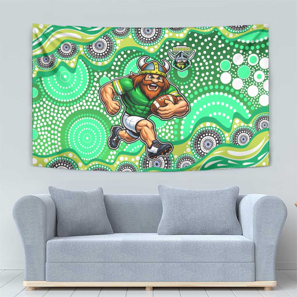 Canberra Raiders Tapestry Aboriginal Dot Pattern - Rugby Mascot Heritage Pride