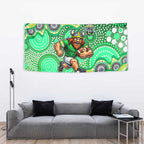 Canberra Raiders Tapestry Aboriginal Dot Pattern - Rugby Mascot Heritage Pride