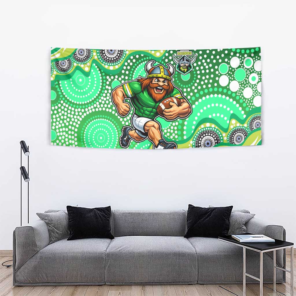 Canberra Raiders Tapestry Aboriginal Dot Pattern - Rugby Mascot Heritage Pride