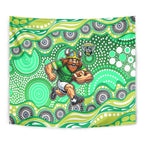 Canberra Raiders Tapestry Aboriginal Dot Pattern - Rugby Mascot Heritage Pride