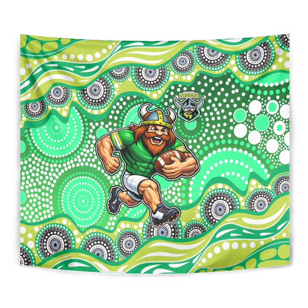 Canberra Raiders Tapestry Aboriginal Dot Pattern - Rugby Mascot Heritage Pride