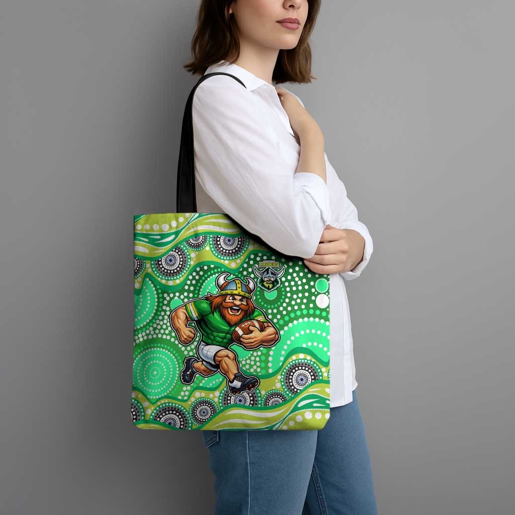 Canberra Raiders Tote Bag Aboriginal Dot Pattern - Rugby Mascot Heritage Pride