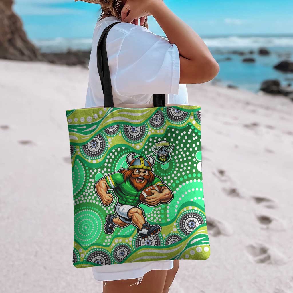 Canberra Raiders Tote Bag Aboriginal Dot Pattern - Rugby Mascot Heritage Pride
