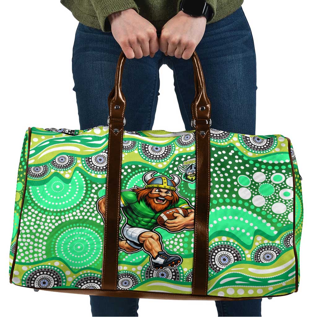 Canberra Raiders Travel Bag Aboriginal Dot Pattern - Rugby Mascot Heritage Pride