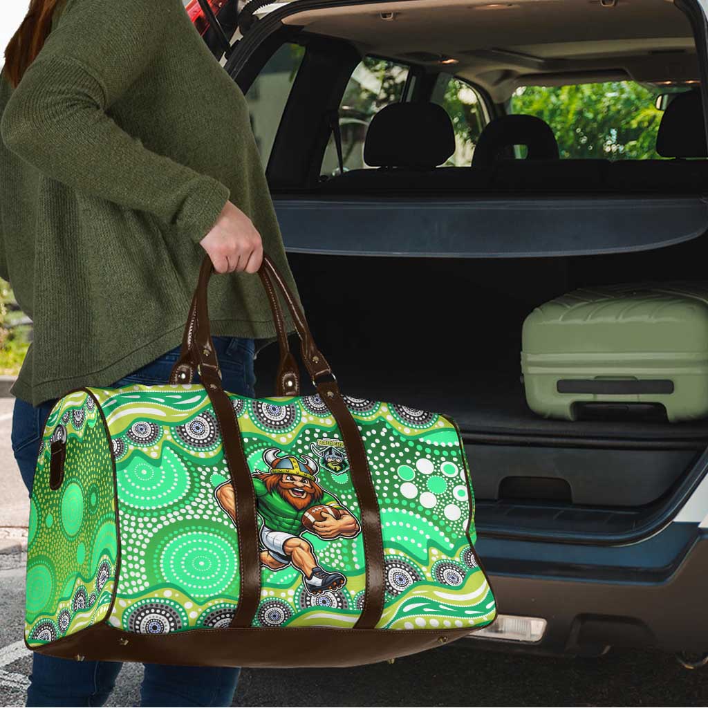 Canberra Raiders Travel Bag Aboriginal Dot Pattern - Rugby Mascot Heritage Pride
