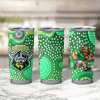 Canberra Raiders Tumbler Cup Aboriginal Dot Pattern - Rugby Mascot Heritage Pride