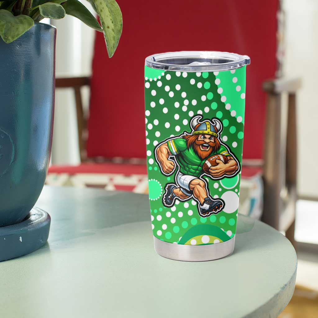 Canberra Raiders Tumbler Cup Aboriginal Dot Pattern - Rugby Mascot Heritage Pride