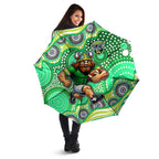 Canberra Raiders Umbrella Aboriginal Dot Pattern - Rugby Mascot Heritage Pride
