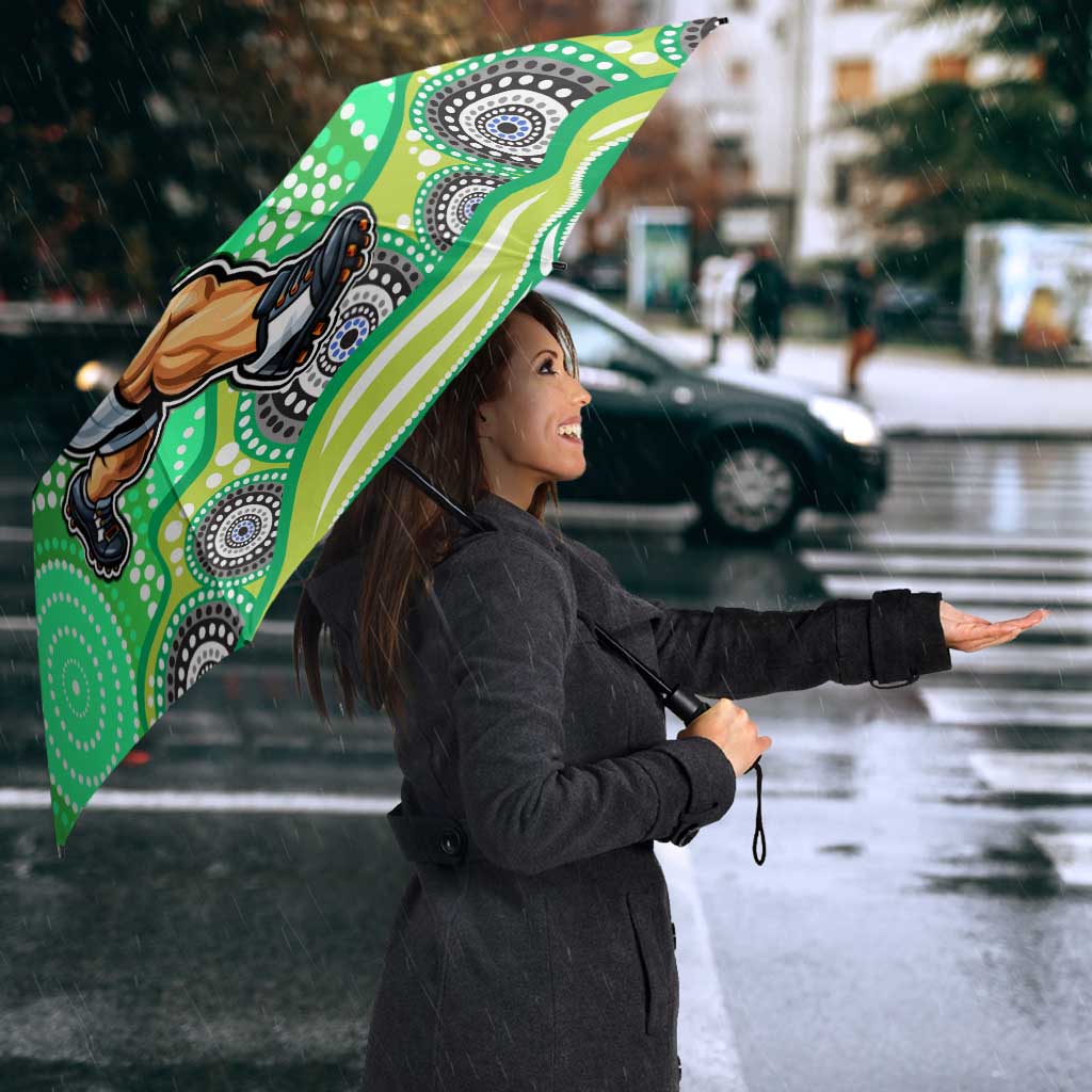 Canberra Raiders Umbrella Aboriginal Dot Pattern - Rugby Mascot Heritage Pride