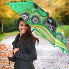 Canberra Raiders Umbrella Aboriginal Dot Pattern - Rugby Mascot Heritage Pride