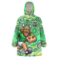 Canberra Raiders Wearable Blanket Hoodie Aboriginal Dot Pattern - Rugby Mascot Heritage Pride