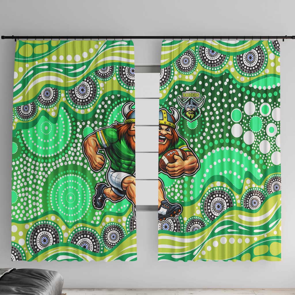 Canberra Raiders Window Curtain Aboriginal Dot Pattern - Rugby Mascot Heritage Pride