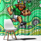 Canberra Raiders Window Curtain Aboriginal Dot Pattern - Rugby Mascot Heritage Pride