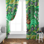 Canberra Raiders Window Curtain Aboriginal Dot Pattern - Rugby Mascot Heritage Pride