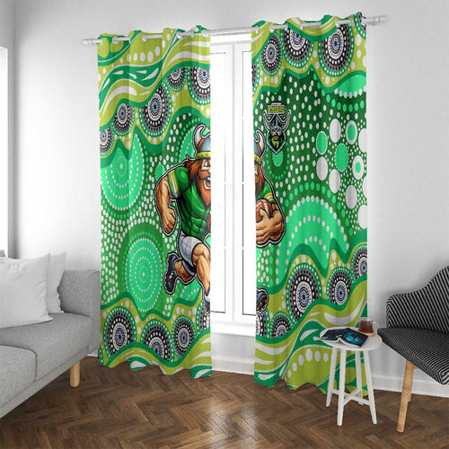 Canberra Raiders Window Curtain Aboriginal Dot Pattern - Rugby Mascot Heritage Pride