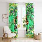Canberra Raiders Window Curtain Aboriginal Dot Pattern - Rugby Mascot Heritage Pride