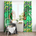 Canberra Raiders Window Curtain Aboriginal Dot Pattern - Rugby Mascot Heritage Pride