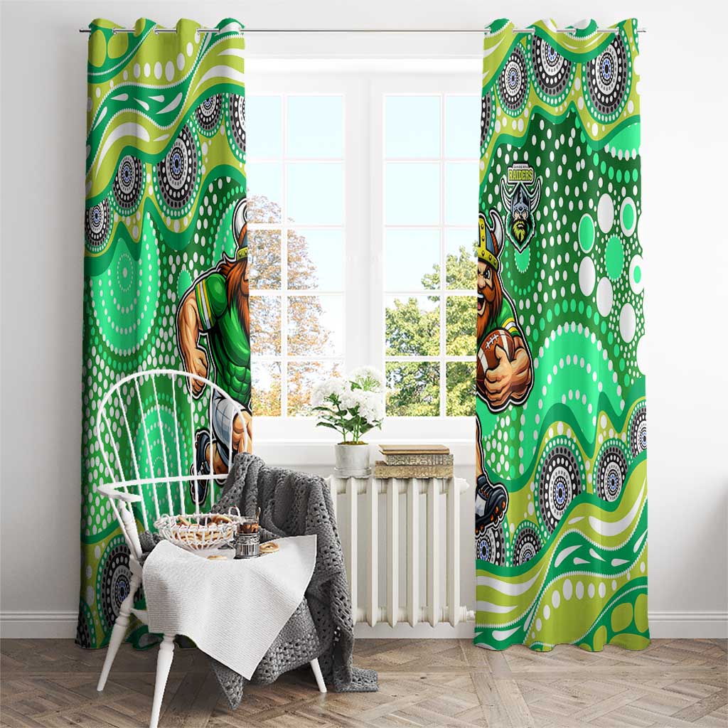 Canberra Raiders Window Curtain Aboriginal Dot Pattern - Rugby Mascot Heritage Pride