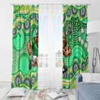 Canberra Raiders Window Curtain Aboriginal Dot Pattern - Rugby Mascot Heritage Pride