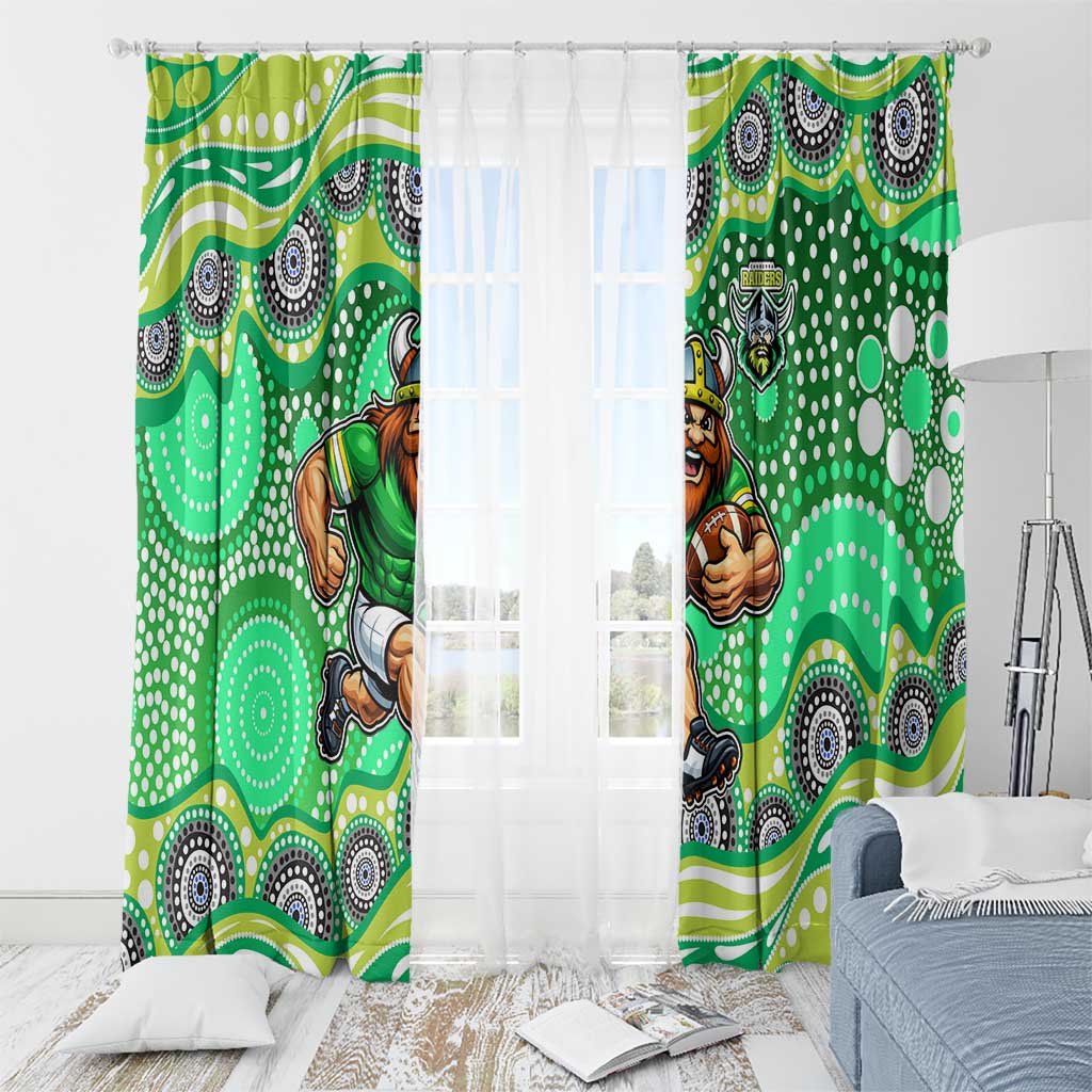 Canberra Raiders Window Curtain Aboriginal Dot Pattern - Rugby Mascot Heritage Pride
