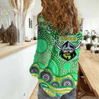 Canberra Raiders Women Casual Shirt Aboriginal Dot Pattern - Rugby Mascot Heritage Pride
