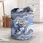 Canterbury-Bankstown Bulldogs Laundry Basket Aboriginal Dot Pattern - Rugby Mascot Heritage Pride