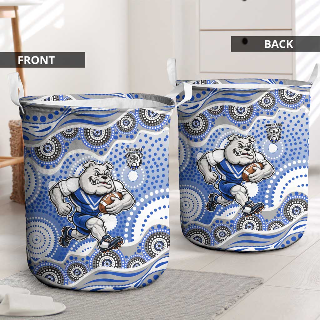Canterbury-Bankstown Bulldogs Laundry Basket Aboriginal Dot Pattern - Rugby Mascot Heritage Pride