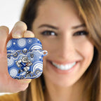 Canterbury-Bankstown Bulldogs AirPods Case Aboriginal Dot Pattern - Rugby Mascot Heritage Pride