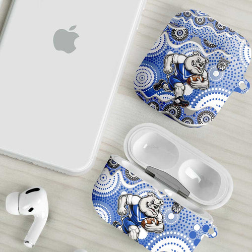 Canterbury-Bankstown Bulldogs AirPods Case Aboriginal Dot Pattern - Rugby Mascot Heritage Pride