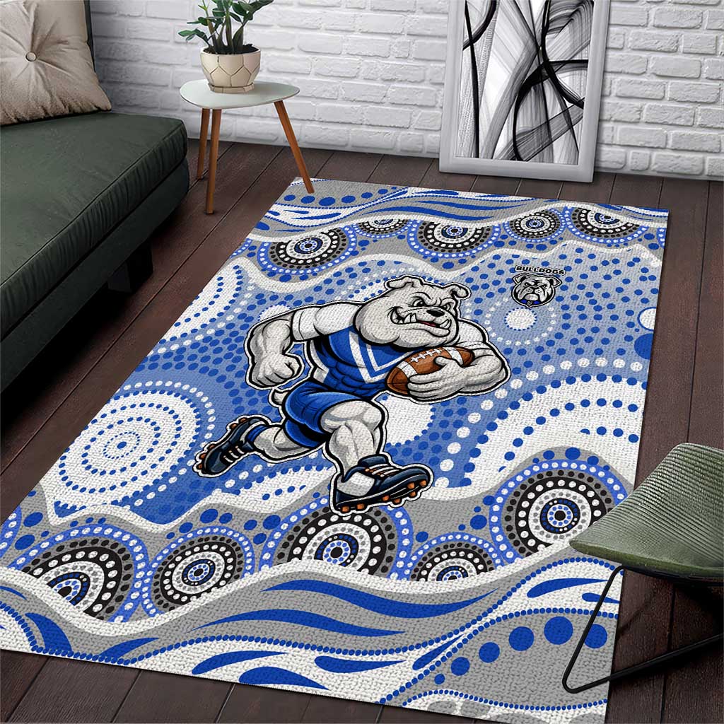 Canterbury-Bankstown Bulldogs Area Rug Aboriginal Dot Pattern - Rugby Mascot Heritage Pride