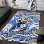 Canterbury-Bankstown Bulldogs Area Rug Aboriginal Dot Pattern - Rugby Mascot Heritage Pride