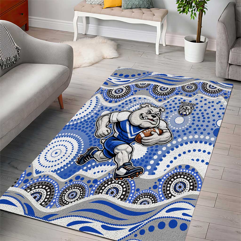 Canterbury-Bankstown Bulldogs Area Rug Aboriginal Dot Pattern - Rugby Mascot Heritage Pride