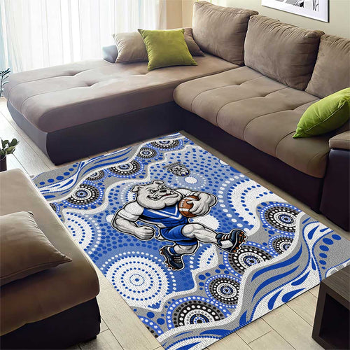 Canterbury-Bankstown Bulldogs Area Rug Aboriginal Dot Pattern - Rugby Mascot Heritage Pride