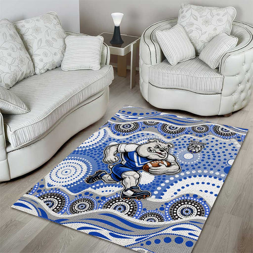 Canterbury-Bankstown Bulldogs Area Rug Aboriginal Dot Pattern - Rugby Mascot Heritage Pride
