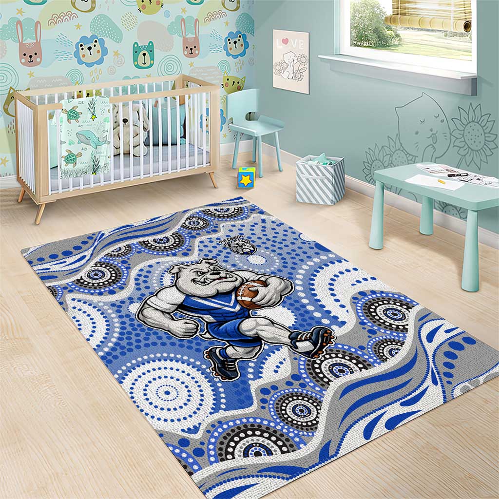 Canterbury-Bankstown Bulldogs Area Rug Aboriginal Dot Pattern - Rugby Mascot Heritage Pride