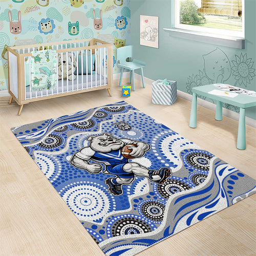 Canterbury-Bankstown Bulldogs Area Rug Aboriginal Dot Pattern - Rugby Mascot Heritage Pride