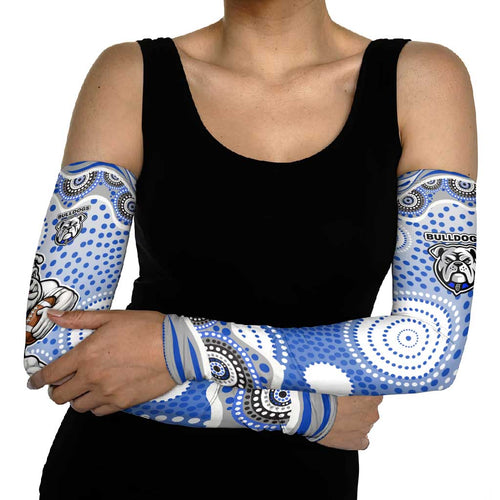 Canterbury-Bankstown Bulldogs Arm Sleeves Aboriginal Dot Pattern - Rugby Mascot Heritage Pride