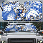 Canterbury-Bankstown Bulldogs Auto Sun Shade Aboriginal Dot Pattern - Rugby Mascot Heritage Pride