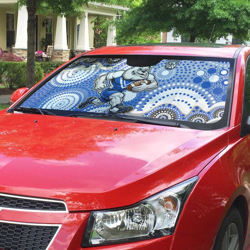 Canterbury-Bankstown Bulldogs Auto Sun Shade Aboriginal Dot Pattern - Rugby Mascot Heritage Pride
