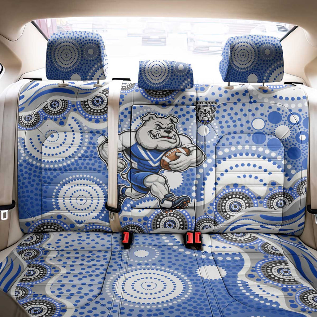 Canterbury-Bankstown Bulldogs Back Car Seat Cover Aboriginal Dot Pattern - Rugby Mascot Heritage Pride
