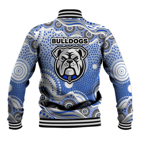 Canterbury-Bankstown Bulldogs Baseball Jacket Aboriginal Dot Pattern - Rugby Mascot Heritage Pride