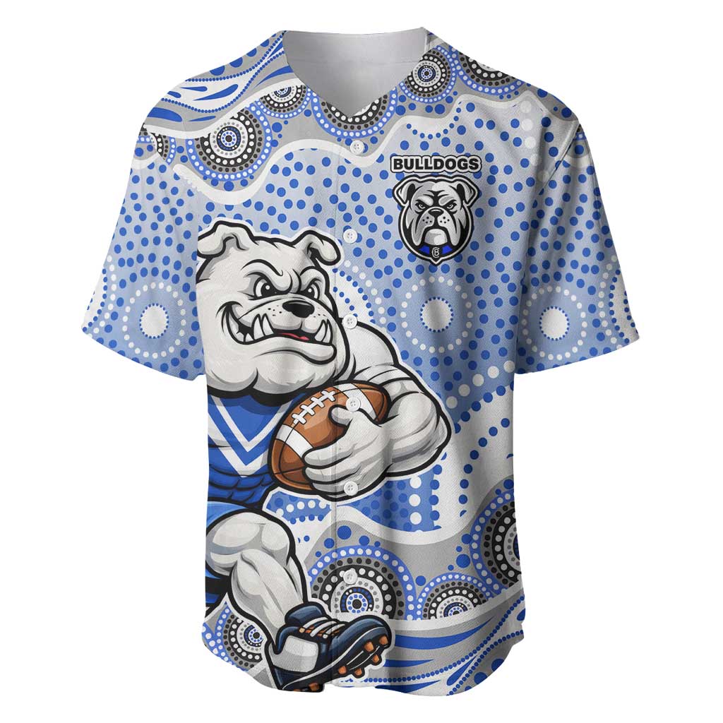 Canterbury-Bankstown Bulldogs Baseball Jersey Aboriginal Dot Pattern - Rugby Mascot Heritage Pride