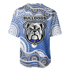 Canterbury-Bankstown Bulldogs Baseball Jersey Aboriginal Dot Pattern - Rugby Mascot Heritage Pride
