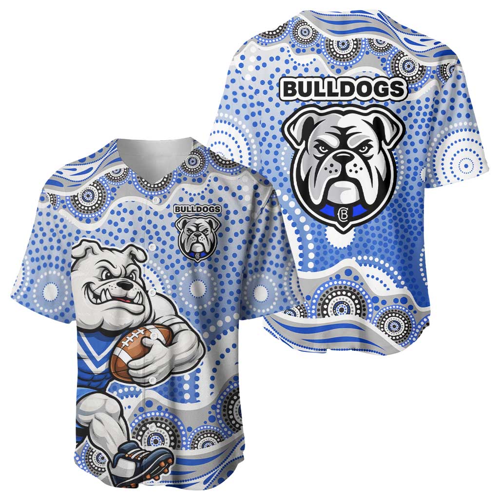 Canterbury-Bankstown Bulldogs Baseball Jersey Aboriginal Dot Pattern - Rugby Mascot Heritage Pride