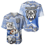 Canterbury-Bankstown Bulldogs Baseball Jersey Aboriginal Dot Pattern - Rugby Mascot Heritage Pride