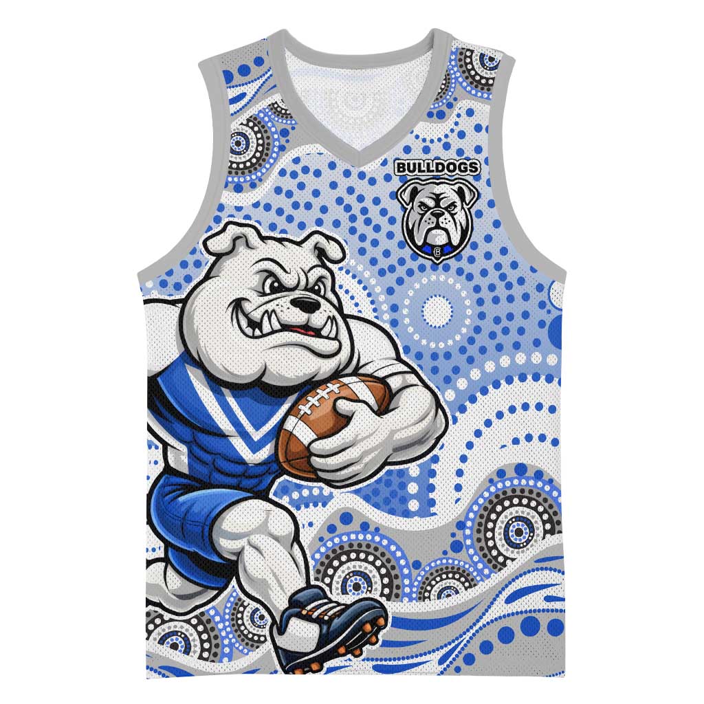Canterbury-Bankstown Bulldogs Basketball Jersey Aboriginal Dot Pattern - Rugby Mascot Heritage Pride
