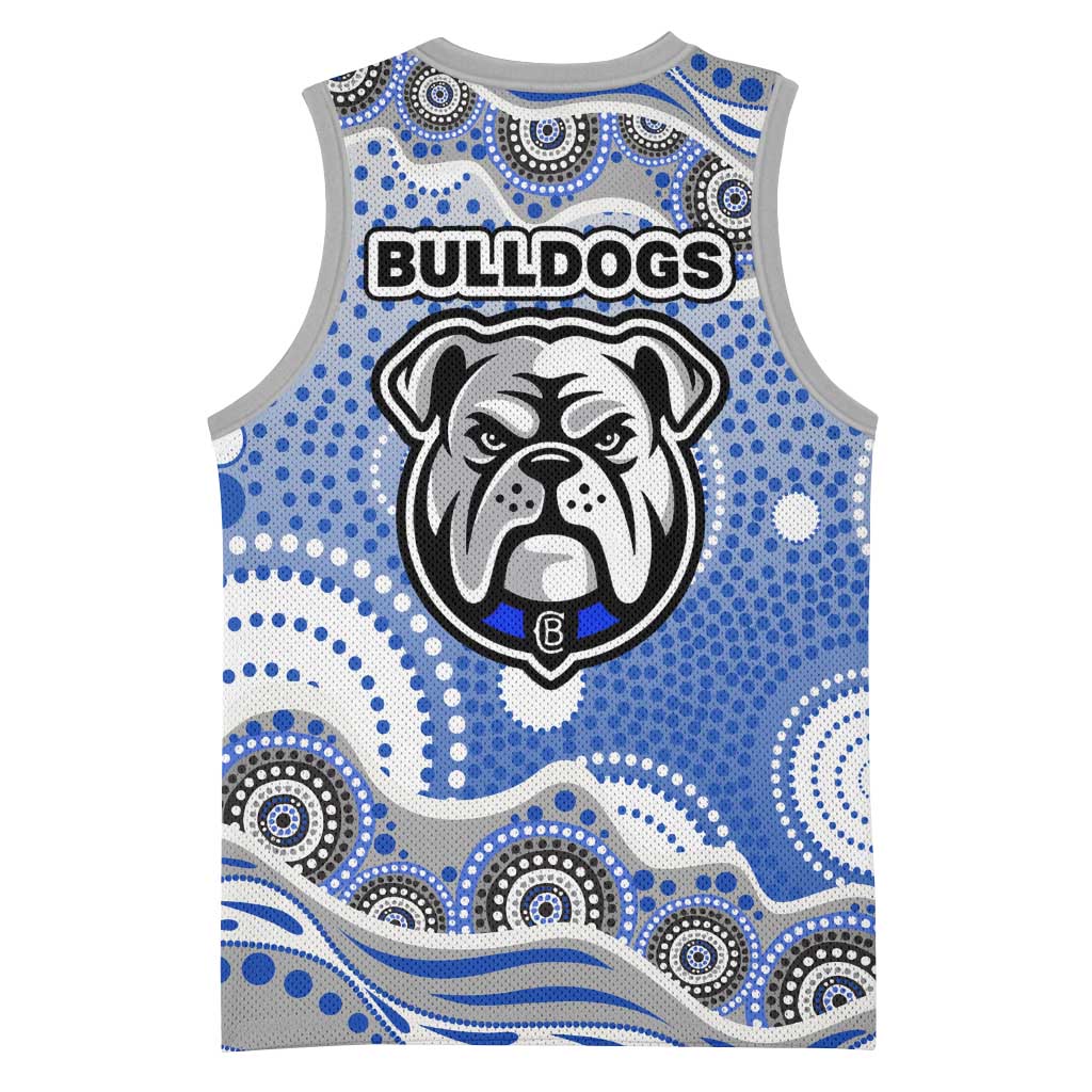 Canterbury-Bankstown Bulldogs Basketball Jersey Aboriginal Dot Pattern - Rugby Mascot Heritage Pride
