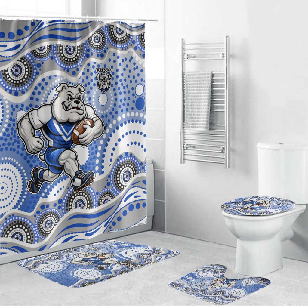 Canterbury-Bankstown Bulldogs Bathroom Set Aboriginal Dot Pattern - Rugby Mascot Heritage Pride